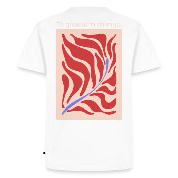 Growth through change – leaf shape pattern - Men's Premium Organic T-Shirt - white - Back - Nico (187cm)