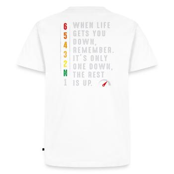 1N23456 - Équipement de moto. Vous ne comprendriez pas - T-shirt Premium bio Homme - blanc - Dos - Nico (187cm)