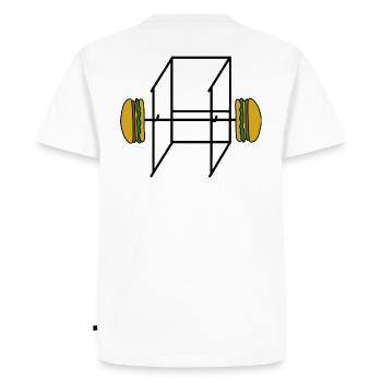 Sport Gym Fitness Hamburger - Men's Premium Organic T-Shirt - white - Back - Nico (187cm)
