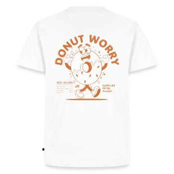 T-shirt Donut Worry Logo - T-shirt Premium bio Homme - blanc - Dos - Nico (187cm)