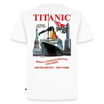 PAQUEBOT TITANIC création Louis RUNEMBERG © Adagp - T-shirt Premium bio Homme - blanc - Dos - Nico (187cm)