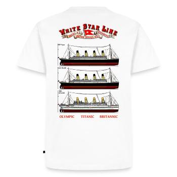 TITANIC BRITANIC création Louis RUNEMBERG © Adagp - T-shirt Premium bio Homme - blanc - Dos - Nico (187cm)