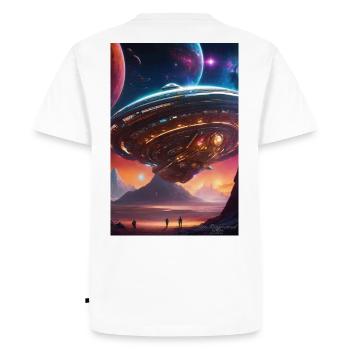 Nebula Liner au-dessus des Vallées Cramoisies - T-shirt Premium bio Homme - blanc - Dos - Nico (187cm)