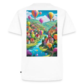 Panorama du village de ballons - T-shirt Premium bio Homme - blanc - Dos - Nico (187cm)