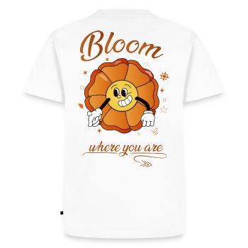 Fleurissez où vous êtes conception de dessin animé floral - T-shirt Premium bio Homme - blanc - Dos - Nico (187cm)