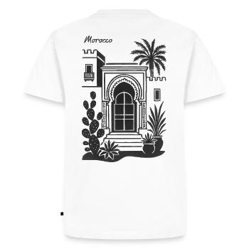 Morocco Door Arch Desert Plants - Men's Premium Organic T-Shirt - white - Back - Nico (187cm)
