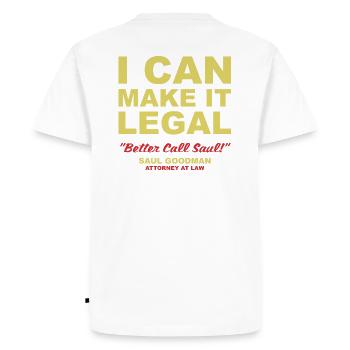 I can make it legal - Men's Premium Organic T-Shirt - white - Back - Nico (187cm)