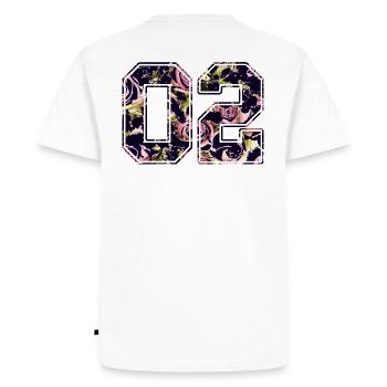 Numéro deux 02 Roses - T-shirt Premium bio Homme - blanc - Dos - Nico (187cm)