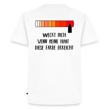 Coups de soleil | Idée de cadeau - T-shirt Premium bio Homme - blanc - Dos - Nico (187cm)