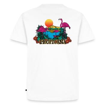 TROPIC - T-shirt Premium bio Homme - blanc - Dos - Nico (187cm)