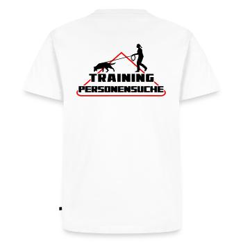 FORMATION PERSONNE RECHERCHE FEMME - T-shirt Premium bio Homme - blanc - Dos - Nico (187cm)