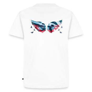 Angelwings,Wings,Aquarelle,Coloré,Angel Wings - T-shirt Premium bio Homme - blanc - Dos - Nico (187cm)