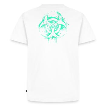 biohazard bio zombie biohazard halloween - T-shirt Premium bio Homme - blanc - Dos - Nico (187cm)