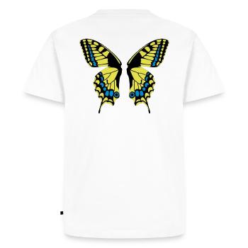 Butterfly / Swallowtail - just wing it - Men's Premium Organic T-Shirt - white - Back - Nico (187cm)