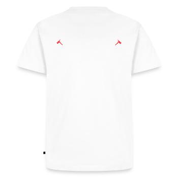 Feuerwehr, Firefighter - Männer Premium Bio T-Shirt - Weiß - Hinten - Nico (187cm)