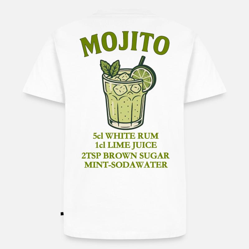 Mojito Design mit Limette und Minze - Männer Premium Bio T-Shirt - Weiß
