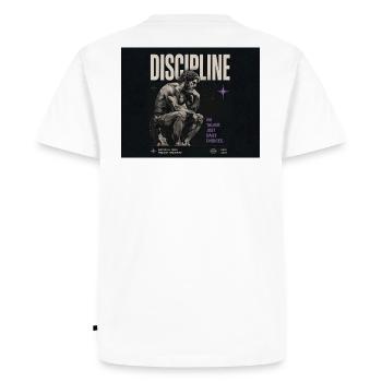 Discipline: Daily Choice - Men's Premium Organic T-Shirt - white - Back - Nico (187cm)