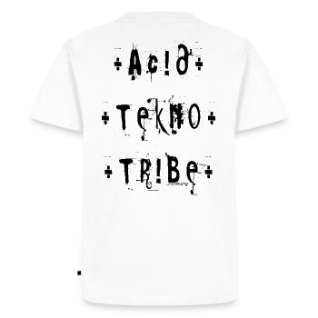 Acid tekno tribe - T-shirt Premium bio Homme - blanc - Dos - Nico (187cm)