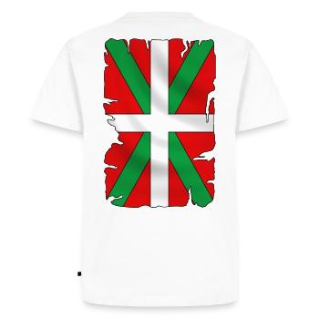 basque drapeau - ikurriña - T-shirt Premium bio Homme - blanc - Dos - Nico (187cm)