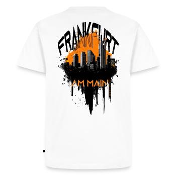 Frankfurt am Main Skyline - Men's Premium Organic T-Shirt - white - Back - Nico (187cm)