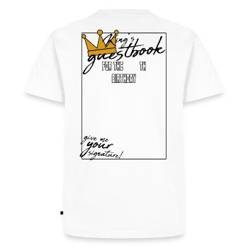 Birthday present - Men's Premium Organic T-Shirt - white - Back - Nico (187cm)