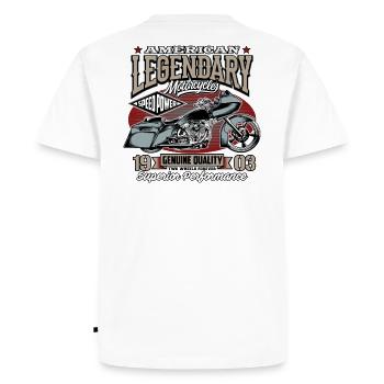Vélo de route américain - T-shirt Premium bio Homme - blanc - Dos - Nico (187cm)
