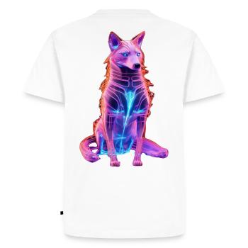 Néon Cyberwolf Art Design - T-shirt Premium bio Homme - blanc - Dos - Nico (187cm)