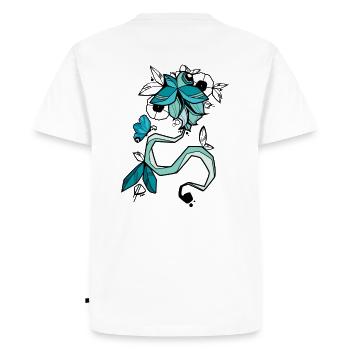 Tropical Flower - Men's Premium Organic T-Shirt - white - Back - Nico (187cm)