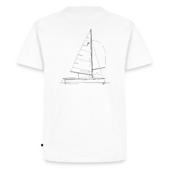Graphique d'un canot pirate pour chemises et tasses - T-shirt Premium bio Homme - blanc - Dos - Nico (187cm)