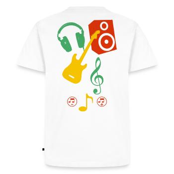 music - Men's Premium Organic T-Shirt - white - Back - Nico (187cm)