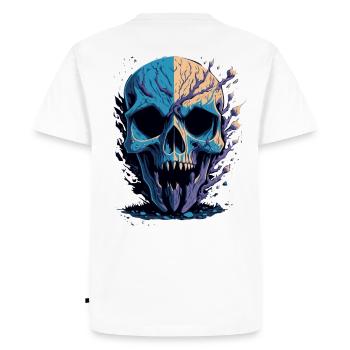 Crâne mort avec une fente au menton - T-shirt Premium bio Homme - blanc - Dos - Nico (187cm)