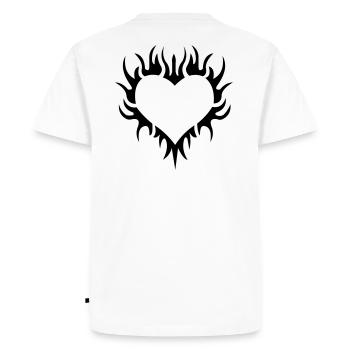 Coeur tribal - T-shirt Premium bio Homme - blanc - Dos - Nico (187cm)