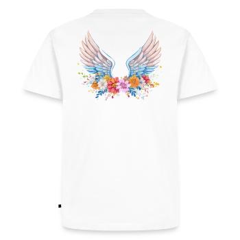 Angelwings,Angel Wings,Graffiti,Colorful,Flowers - Men's Premium Organic T-Shirt - white - Back - Nico (187cm)