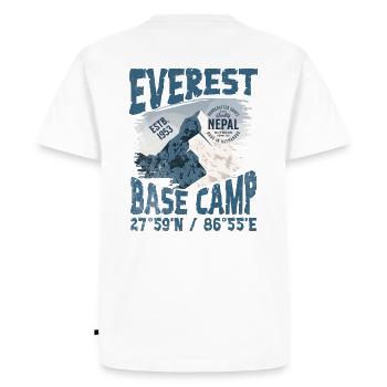 Everest Base Camp Nepal Copy - Men's Premium Organic T-Shirt - white - Back - Nico (187cm)