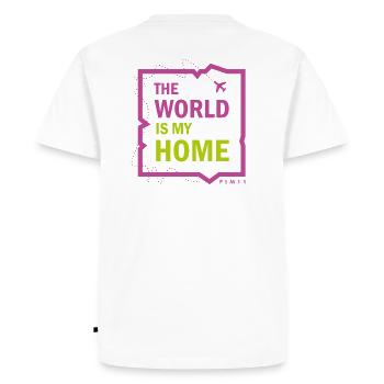 World Home (couleur) - T-shirt Premium bio Homme - blanc - Dos - Nico (187cm)