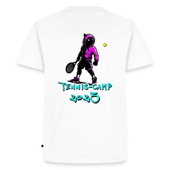 Maillot de camp de tennis 2025 - T-shirt Premium bio Homme - blanc - Dos - Nico (187cm)