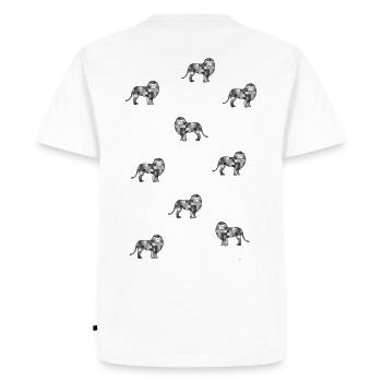 Strong as a lion - The of Orbis - Men's Premium Organic T-Shirt - white - Back - Nico (187cm)