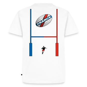 rugby_french_design - Men's Premium Organic T-Shirt - white - Back - Nico (187cm)