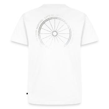 Gravel, Mountain Bike, Passion, Cycling - Men's Premium Organic T-Shirt - white - Back - Nico (187cm)