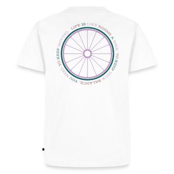 Gravel, Mountain Bike, Passion, Cycling - Men's Premium Organic T-Shirt - white - Back - Nico (187cm)