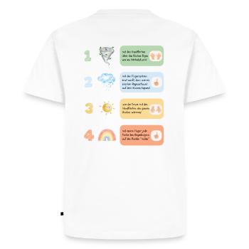 Rückenmassage Wetter Sturm Regen Sonne Regenbogen - Männer Premium Bio T-Shirt - Weiß - Hinten - Nico (187cm)