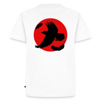 Corbeau sur fond rouge - T-shirt Premium bio Homme - blanc - Dos - Nico (187cm)