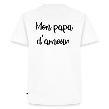 Papa d amour 2 - T-shirt Premium bio Homme - blanc - Dos - Nico (187cm)