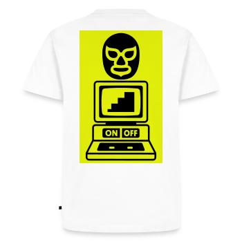 Computercult - Men's Premium Organic T-Shirt - white - Back - Nico (187cm)