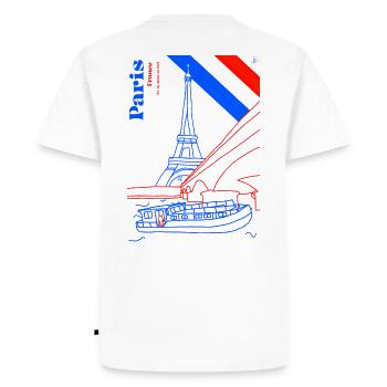Paris and its Iron Lady - Men's Premium Organic T-Shirt - white - Back - Nico (187cm)