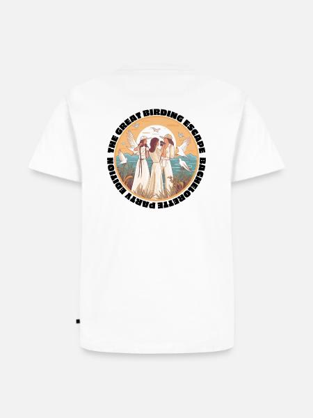 Die große Flucht aus der Vogelbeobachtung - Junggesellinnenabschied - Männer Premium Bio T-Shirt - Weiß