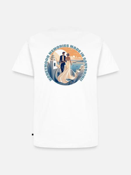 Flitterwochen-Erinnerungen auf Santorini. - Männer Premium Bio T-Shirt - Weiß