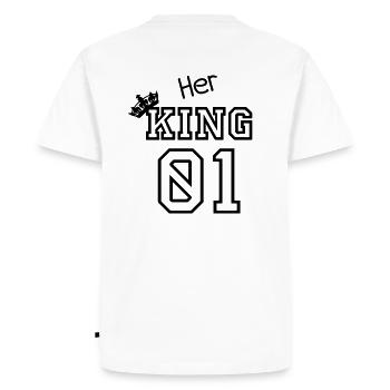 Her KING 01 - Men's Premium Organic T-Shirt - white - Back - Nico (187cm)