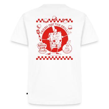 Spongebob Squarepants Red & White Design - Men's Premium Organic T-Shirt - white - Back - Nico (187cm)