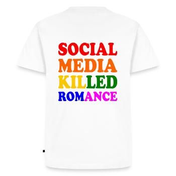 social media killed romance - Men's Premium Organic T-Shirt - white - Back - Nico (187cm)